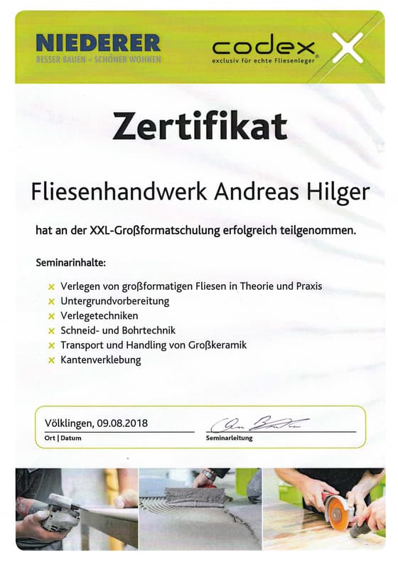Urkunde: XXL-Großformatschulung